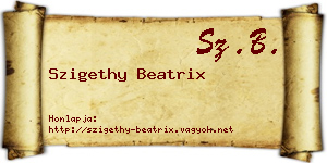 Szigethy Beatrix névjegykártya