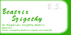 beatrix szigethy business card